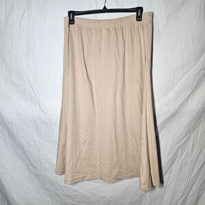 Vintage 90s teacher core beige cottage midi plus size skirt